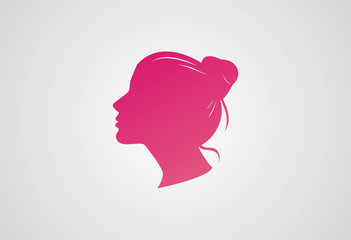 Woman Hair style Silhouette logo vector