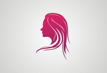 Woman Hair style Silhouette logo vector