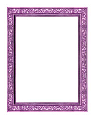 vintage purple frame isolated on white background, with clipping