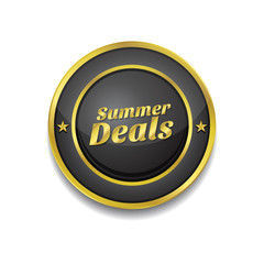 Summer Deals Gold Vector Icon Button