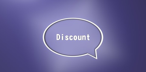 Discount 3D white Transparent bubble speech on purple background
