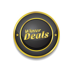 Winter Deals Gold Vector Icon Button