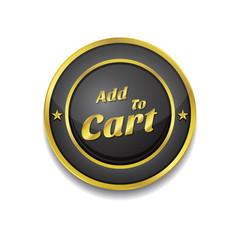 Add To Cart Gold Vector Icon Button