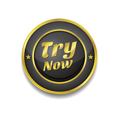 Try Now Gold Vector Icon Button