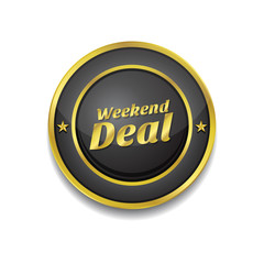 Weekend Deal Gold Vector Icon Button