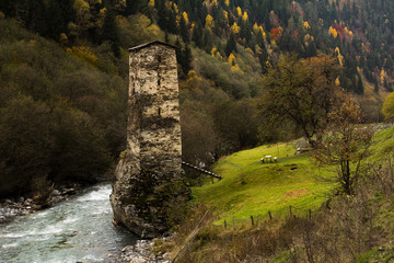 Ushguli village. Caucasus, Upper Svaneti. Georgia.