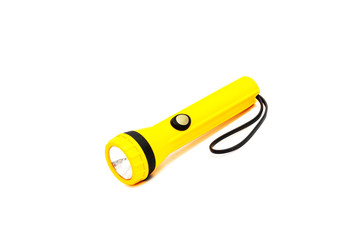 yellow flashlight  isolated on white background