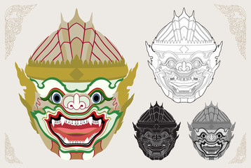 Hanuman head vector illustration