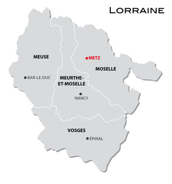 simple administrative map Lorraine