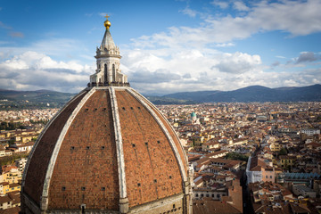 Fototapeta premium Florence, Aerial view of the city from Giotto's Tower