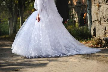 Naklejka premium train of a wedding dress