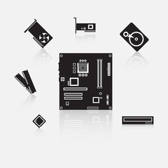Set of computer components.