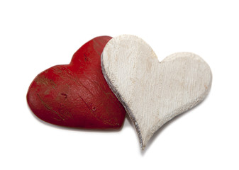 deux coeurs en bois