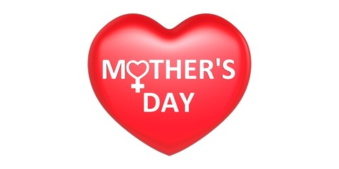 Red Happy Mother's Day heart woman symbol