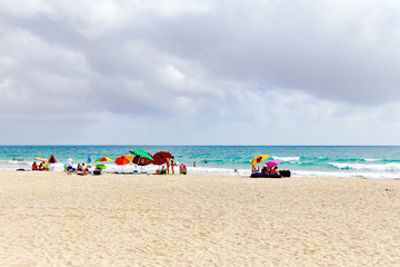 Seafront, beach,coast in Spain. Suburb of Barcelona, Catalonia