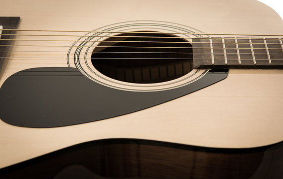 Detail closeup of classic guitar