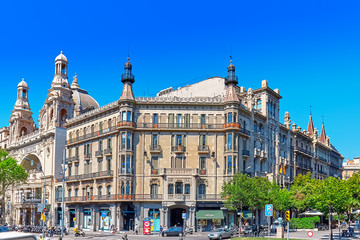 Fototapeta premium Beautiful landscape of the urban view Barcelona.Spain