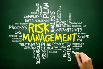 Word cloud of RISK MANAGEMENT related items on blackboard