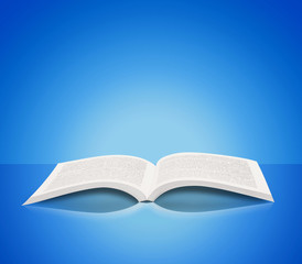Open book isolated soft background