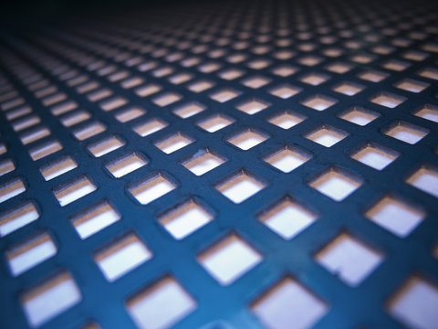squares in metall sheet
