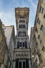  neo-gothic lift of Santa Justa located on Lisbon