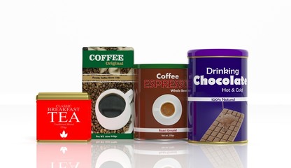3D collection of beverages packaging