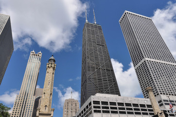 Skyscrapers of Chicago from below