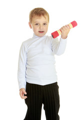 Studio portrait of a little boy.