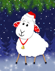 Овечка символ 2015 г. Векторная иллюстрация.