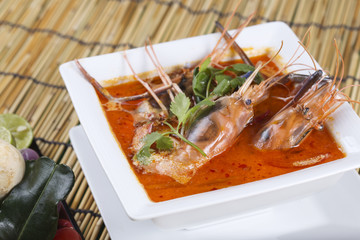 Tom yam kung , sour and spicy of shrimp soup