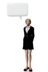 Woman and speak bubble symbol