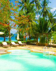 Obraz premium Swimming Space Beach Hotel
