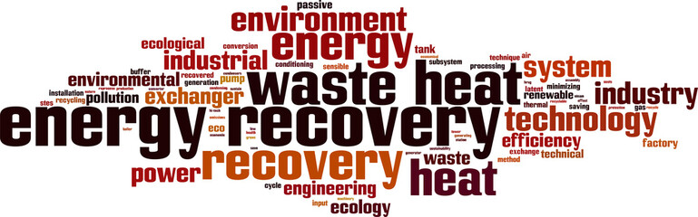 Energy recovery word cloud concept. Vector illustration