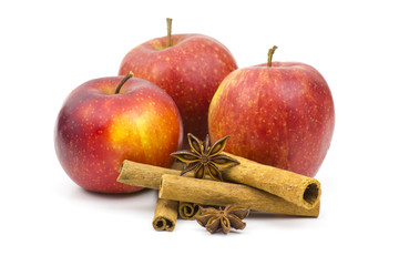 apples, cinnamon sticks and anise