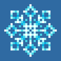 8-Bit Pixel Snowflake