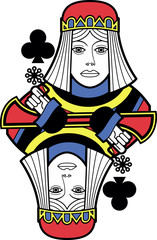 Stylized Queen of Clubs no card