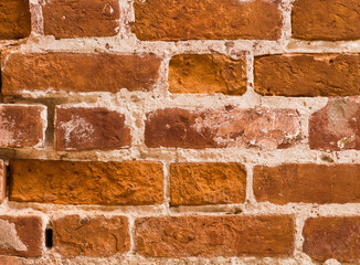 texture of the wall of red brick