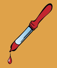 illustration of blood drop and medical pipette