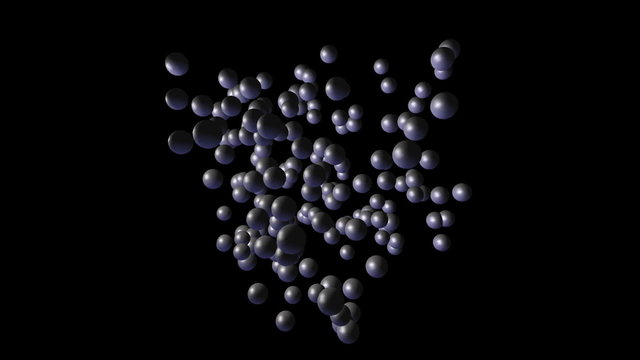 chaotic motion of many round atoms