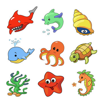 illustration of Sea Animals Collection
