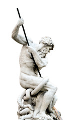 Isolated Neptune, Piazza Navona in Rome Italy