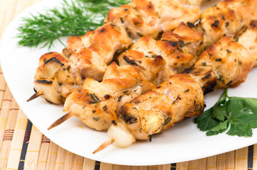Chicken on skewers