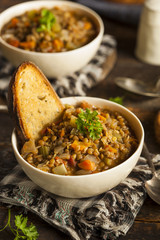 Homemade Brown Lentil Soup