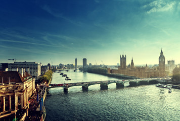 Westminster aerial view, London, UK