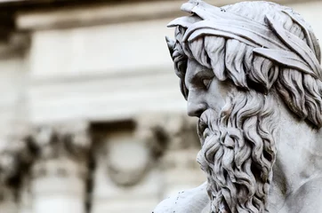 Photo sur Plexiglas Fontaine Détail de Zeus dans la fontaine de la Piazza Navona, Rome Italie