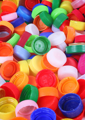 Color plastic caps background