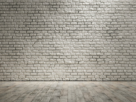 Empty room, wall brick background