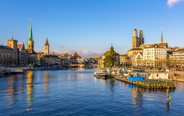 Buildings at the embankment of Zurich - Switzerland