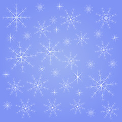 Fototapeta na wymiar Abstract winter background with snowflakes. Vector illustration.