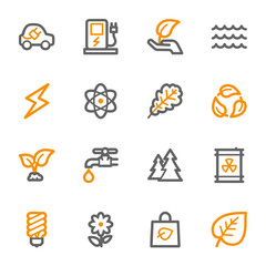 Green ecology web icons set